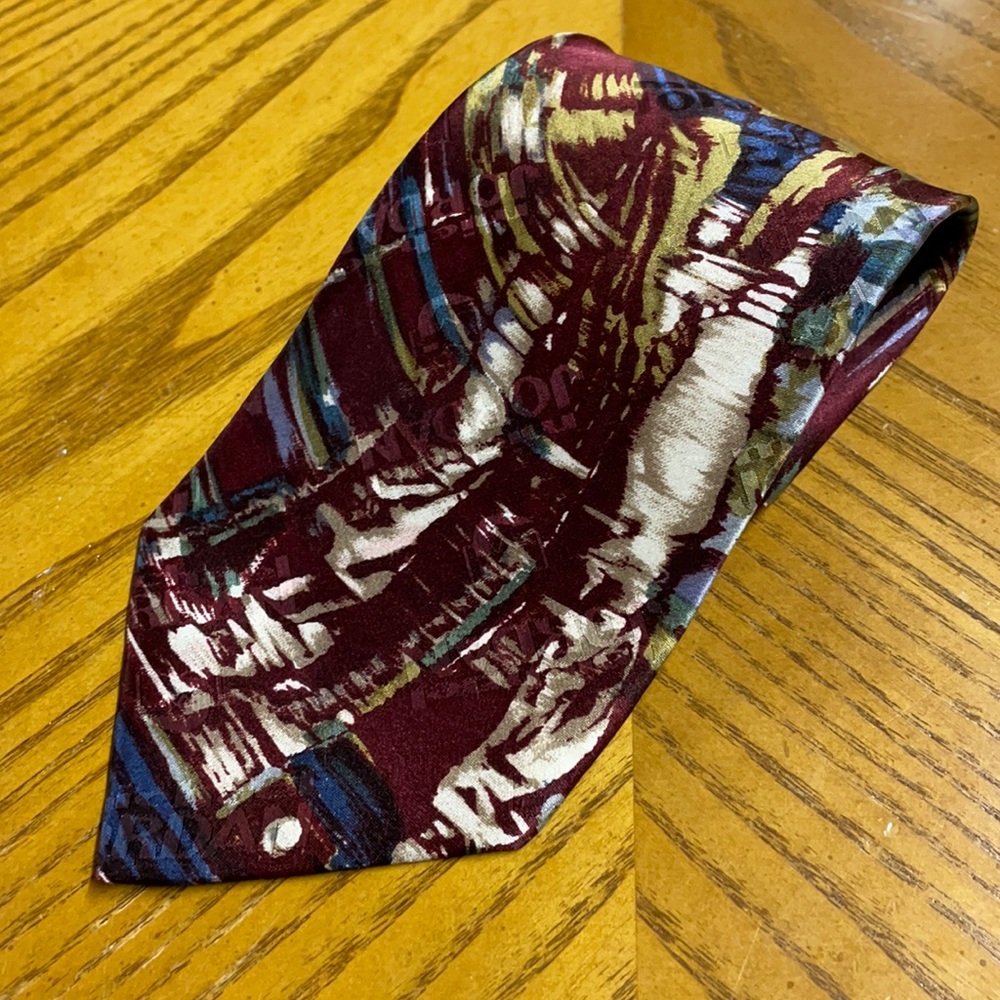 Vintage Bugatchi Uomo For Michael Jordan Abstract Necktie | 100% Silk